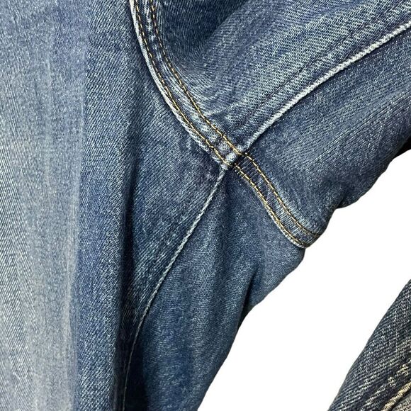 Abercrombie & Fitch The Kick Flare Ultra High Rise Jeans Crop Two Tone Size 32 S - Picture 9 of 13